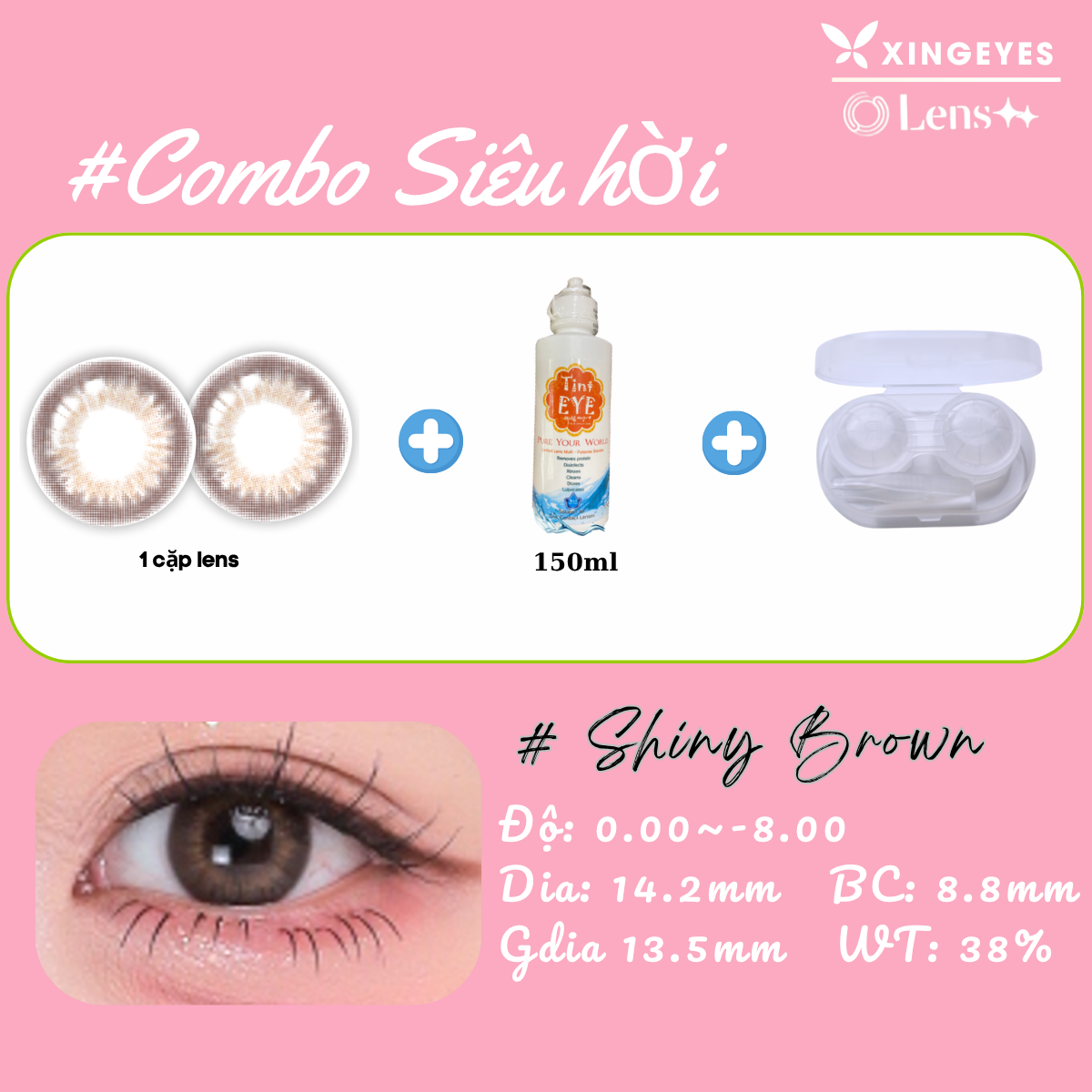 Monthly Shiny Brown + Nước Ngâm Tinteye 150mL