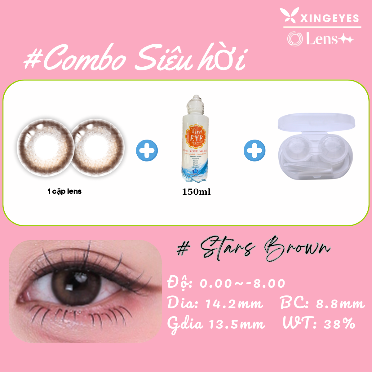 Monthly Stars Brown + Nước Ngâm Tinteye 150mL