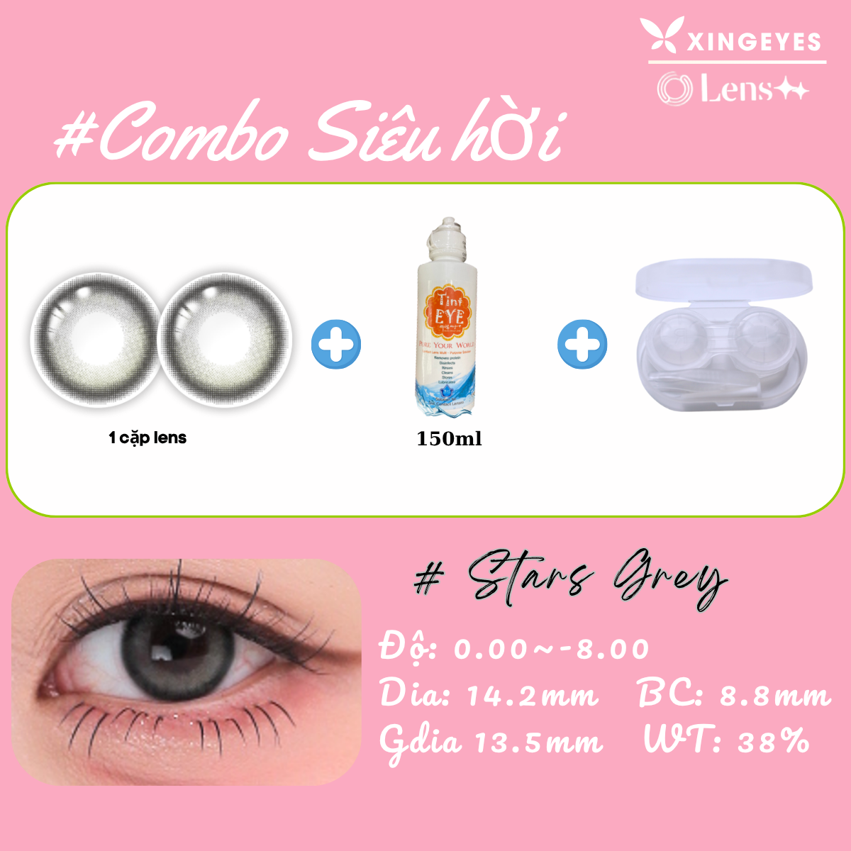 Monthly Stars Grey + Nước Ngâm Tinteye 150mL